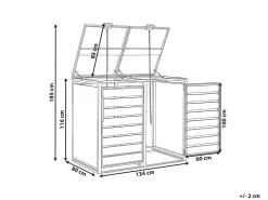 New Beliani Copri-pattumiera 480 L POLICORO Doppio Metallo Grigio scuro Marrone Grigio