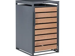Sale Beliani Copri-pattumiera 240 L POLICORO Metallo Grigio scuro Marrone Grigio