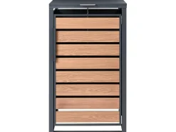Sale Beliani Copri-pattumiera 240 L POLICORO Metallo Grigio scuro Marrone Grigio