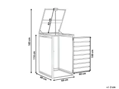 Sale Beliani Copri-pattumiera 240 L POLICORO Metallo Grigio scuro Marrone Grigio