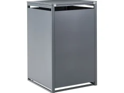 Sale Beliani Copri-pattumiera 240 L POLICORO Metallo Grigio scuro Marrone Grigio