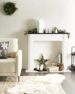 Clearance Beliani Cornice Caminetto BAUDIN Bianco