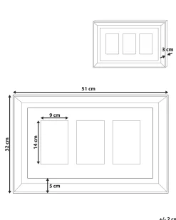 Outlet Beliani Cornice per 3 foto DALABA Argento