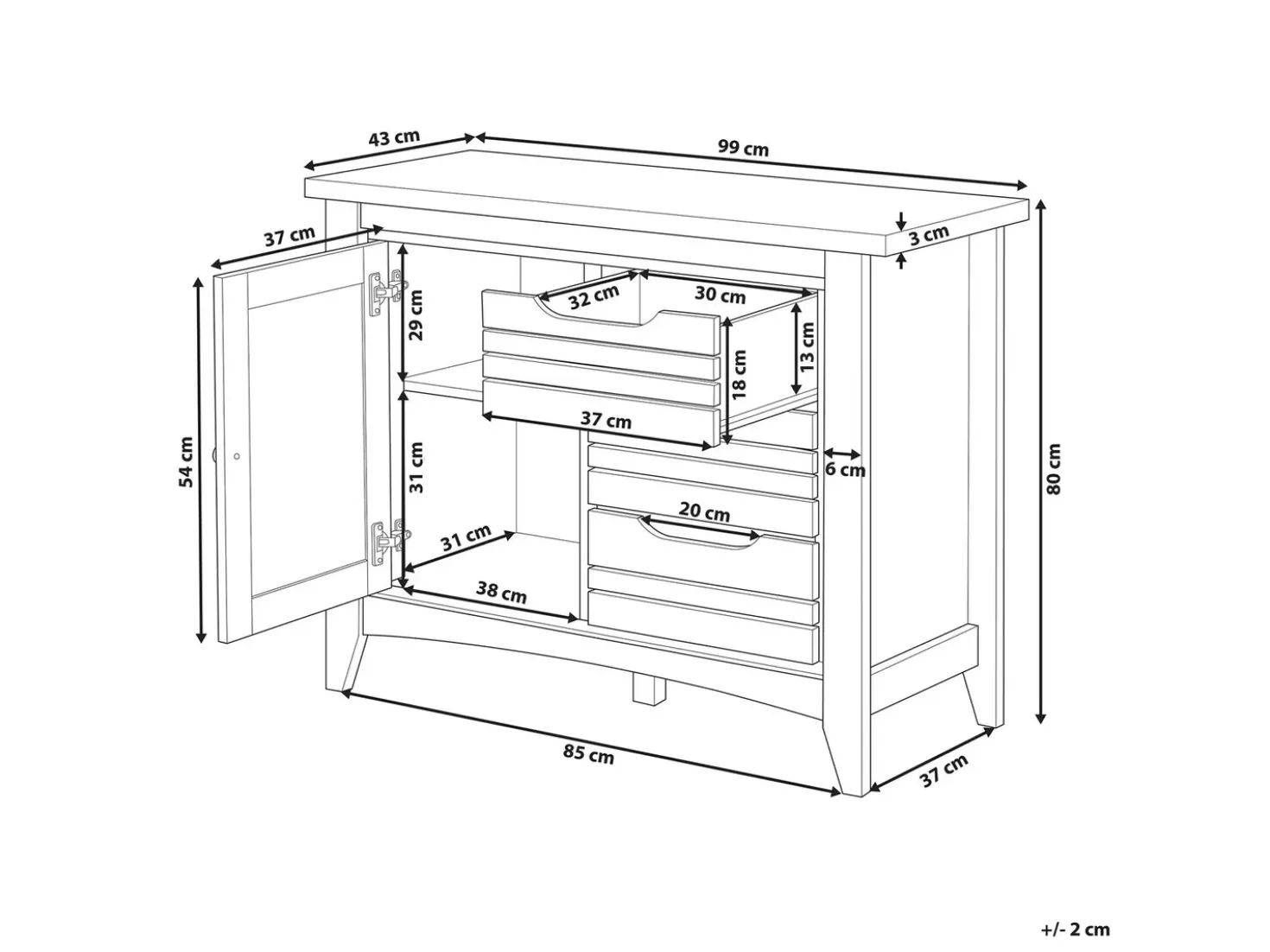 Credenza a 2 ante AGORA Marrone