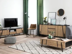Credenza a 2 ante BLACKPOOL Marrone/Nero