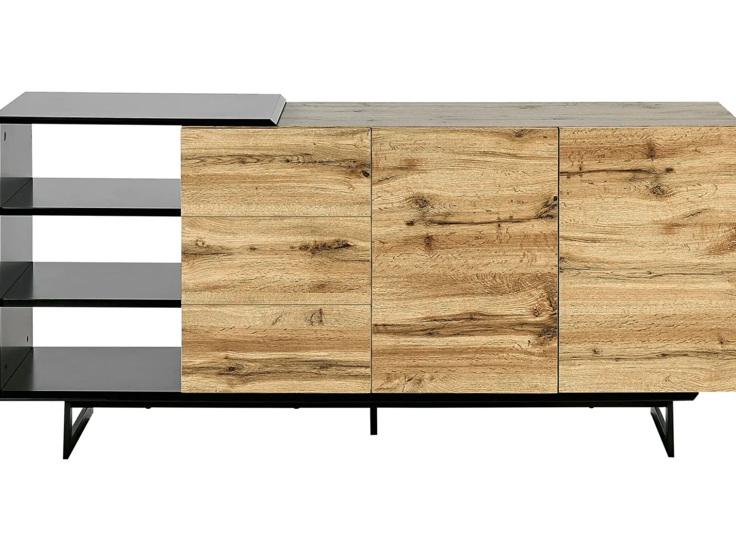 Credenza a 2 ante FIORA Marrone/Nero