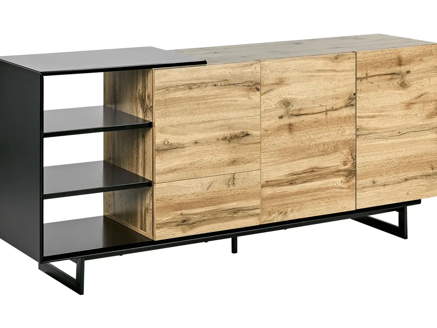 Credenza a 2 ante FIORA Marrone/Nero
