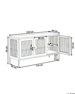 Credenza a 3 ante GLEORA Metallo Beige chiaro