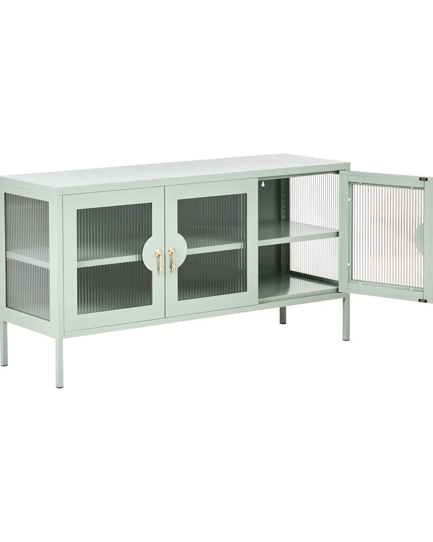 Credenza a 3 ante GLEORA Metallo Verde menta