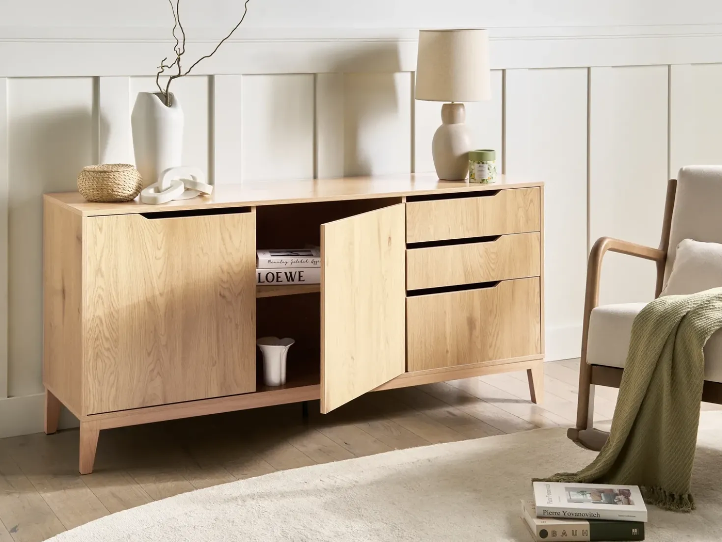 Credenza a 2 ante MONCTON Marrone chiaro