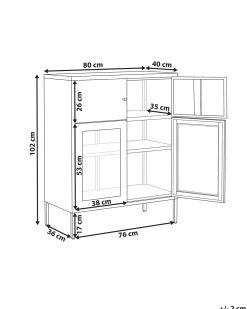 Credenza espositiva in vetro ESHOLT Metallo 80 cm Bianco