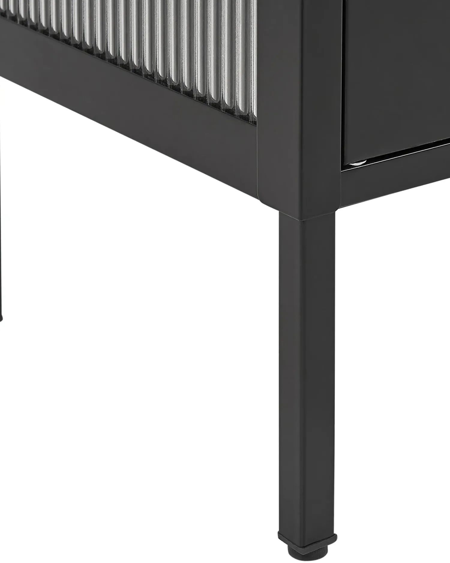 Clearance Beliani Credenza espositiva in vetro SARRE Metallo 90 cm Nero Oro Nero
