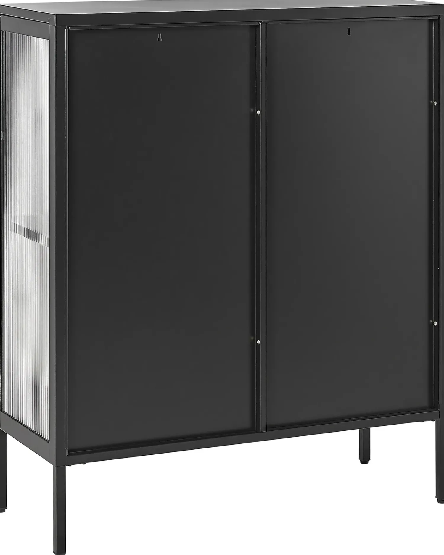 Clearance Beliani Credenza espositiva in vetro SARRE Metallo 90 cm Nero Oro Nero