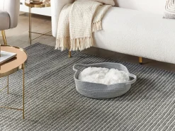Beliani Cuccia per animali DALAMAN Cotone Grigio Bianco Grigio