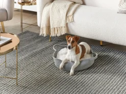 Beliani Cuccia per animali DALAMAN Cotone Grigio Bianco Grigio
