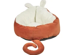 Best Beliani Cuccia per animali HASSA Velluto Arancione Bianco Arancione