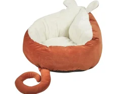 Best Beliani Cuccia per animali HASSA Velluto Arancione Bianco Arancione