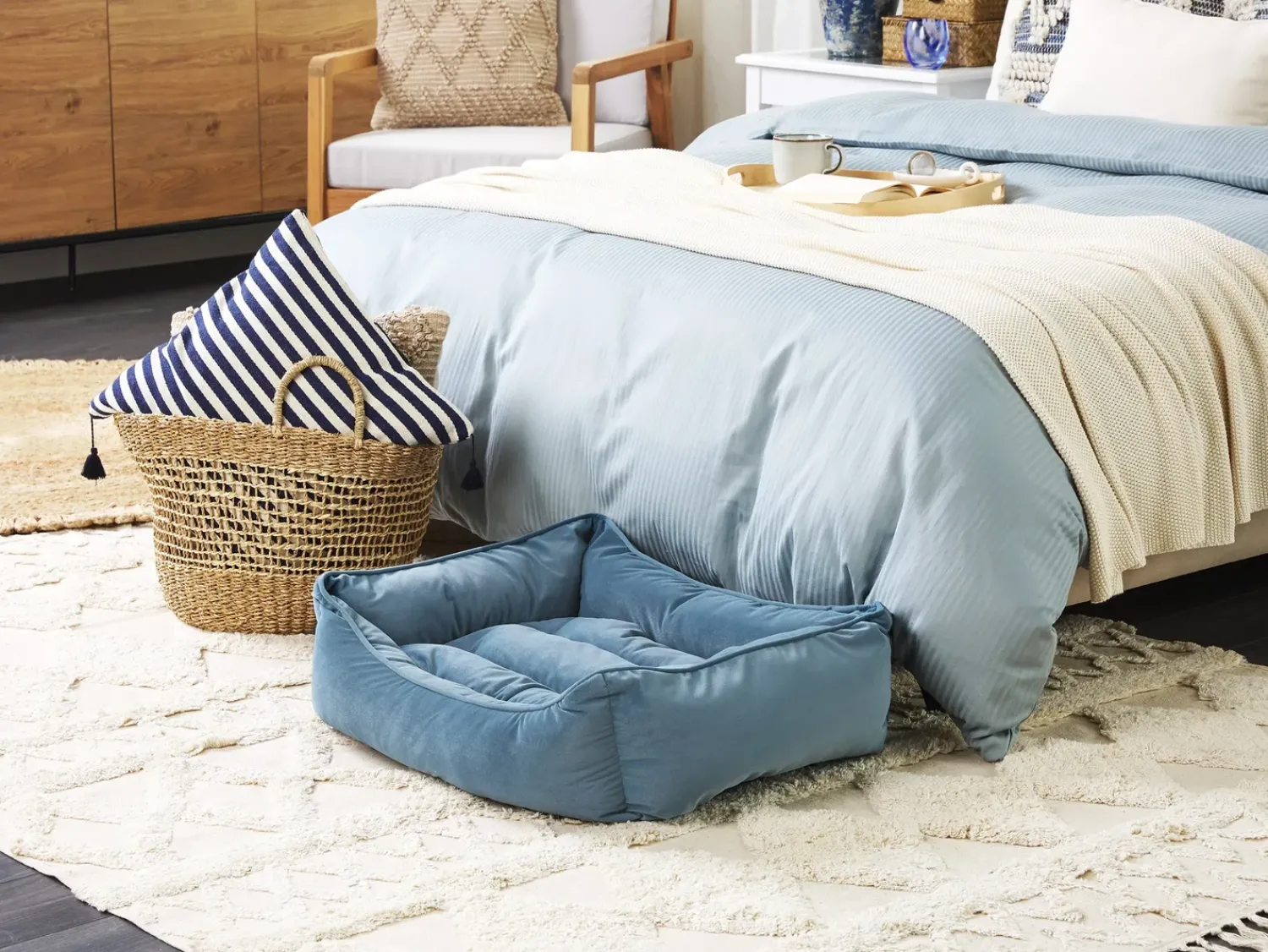 Hot Beliani Cuccia per animali IZMIR Velluto Blu