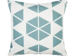 Clearance Beliani Cuscino da esterno RIGOSA Trama geometrica 45 x 45 cm Bianco Blu