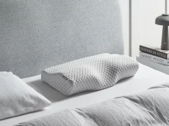 Outlet Beliani Cuscino da letto ELGON Basso Schiuma memory 30 x 50 cm Bianco