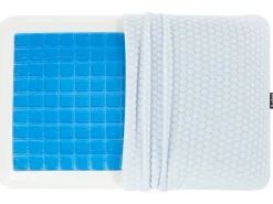 Hot Beliani Cuscino da letto EMIN Alto Schiuma memory 40 x 60 cm Bianco Bianco Blu
