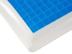 Hot Beliani Cuscino da letto EMIN Alto Schiuma memory 40 x 60 cm Bianco Bianco Blu