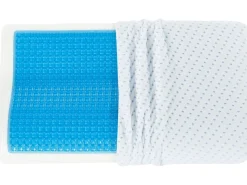 Beliani Cuscino da letto KANGTO Alto Schiuma memory 30 x 50 cm Bianco Bianco Blu