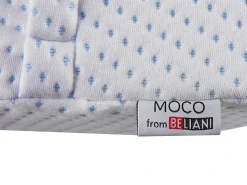 Beliani Cuscino da letto KANGTO Alto Schiuma memory 30 x 50 cm Bianco Bianco Blu