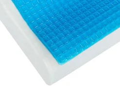 Beliani Cuscino da letto KANGTO Alto Schiuma memory 30 x 50 cm Bianco Bianco Blu