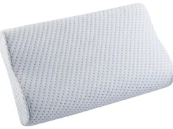 Beliani Cuscino da letto KANGTO Alto Schiuma memory 30 x 50 cm Bianco Bianco Blu