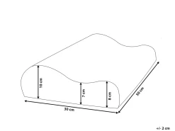 Beliani Cuscino da letto KANGTO Alto Schiuma memory 30 x 50 cm Bianco Bianco Blu