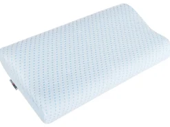 Beliani Cuscino da letto KANGTO Alto Schiuma memory 30 x 50 cm Bianco Bianco Blu