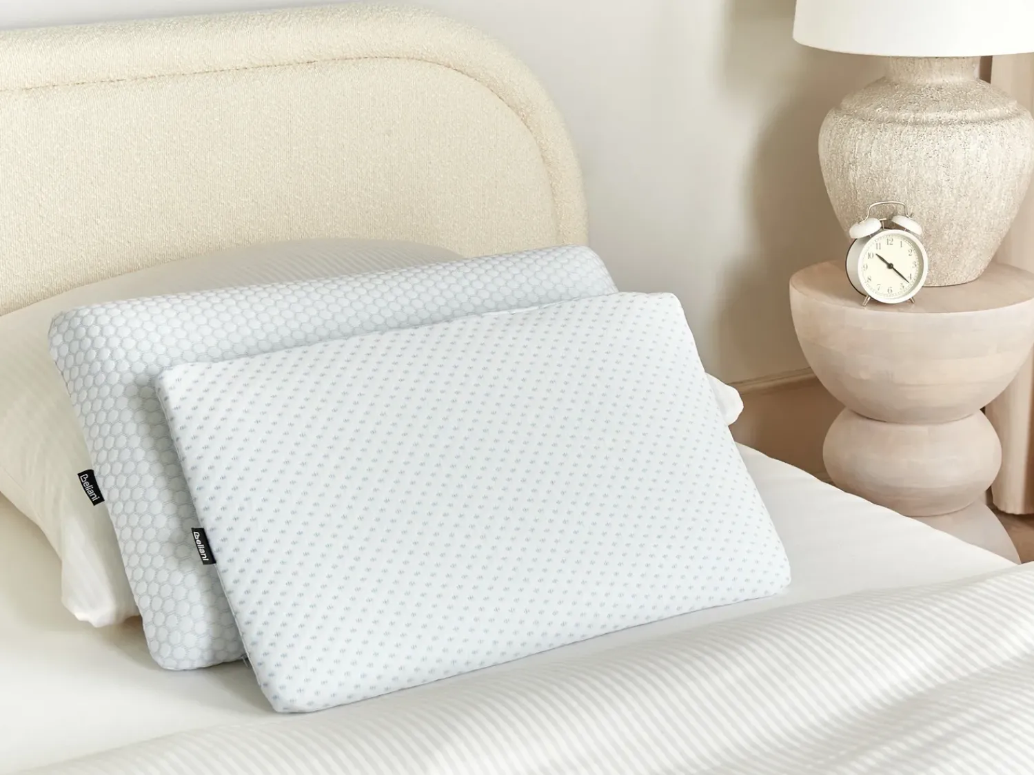 Discount Beliani Cuscino da letto MUIR Basso Schiuma memory 55 x 35 cm Bianco