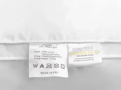 Hot Beliani Cuscino da letto VIHREN Basso Piuma e piumino d'anatra Bianco
