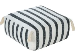 Discount Beliani Cuscino da pavimento ASHTI Cotone Nero/Bianco Bianco Nero