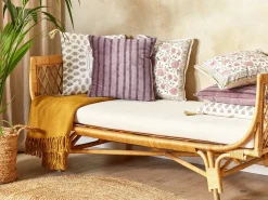 New Beliani Cuscino decorativo AGAPANTHUS Velluto 45 x 45 cm A strisce Rosa