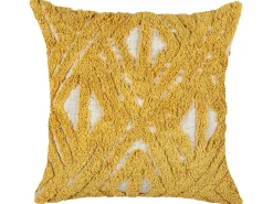 Best Beliani Cuscino decorativo ALCEA Cotone 45 x 45 cm Giallo Trama geometrica Beige Giallo