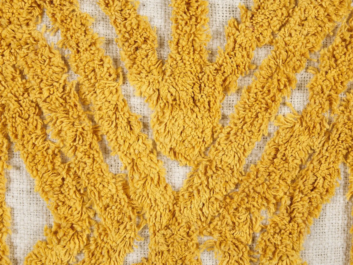 Best Beliani Cuscino decorativo ALCEA Cotone 45 x 45 cm Giallo Trama geometrica Beige Giallo