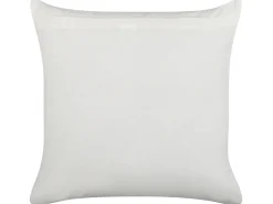New Beliani Cuscino decorativo AMARA Cotone 45 x 45 cm Giallo Trama floreale Bianco Giallo Marrone