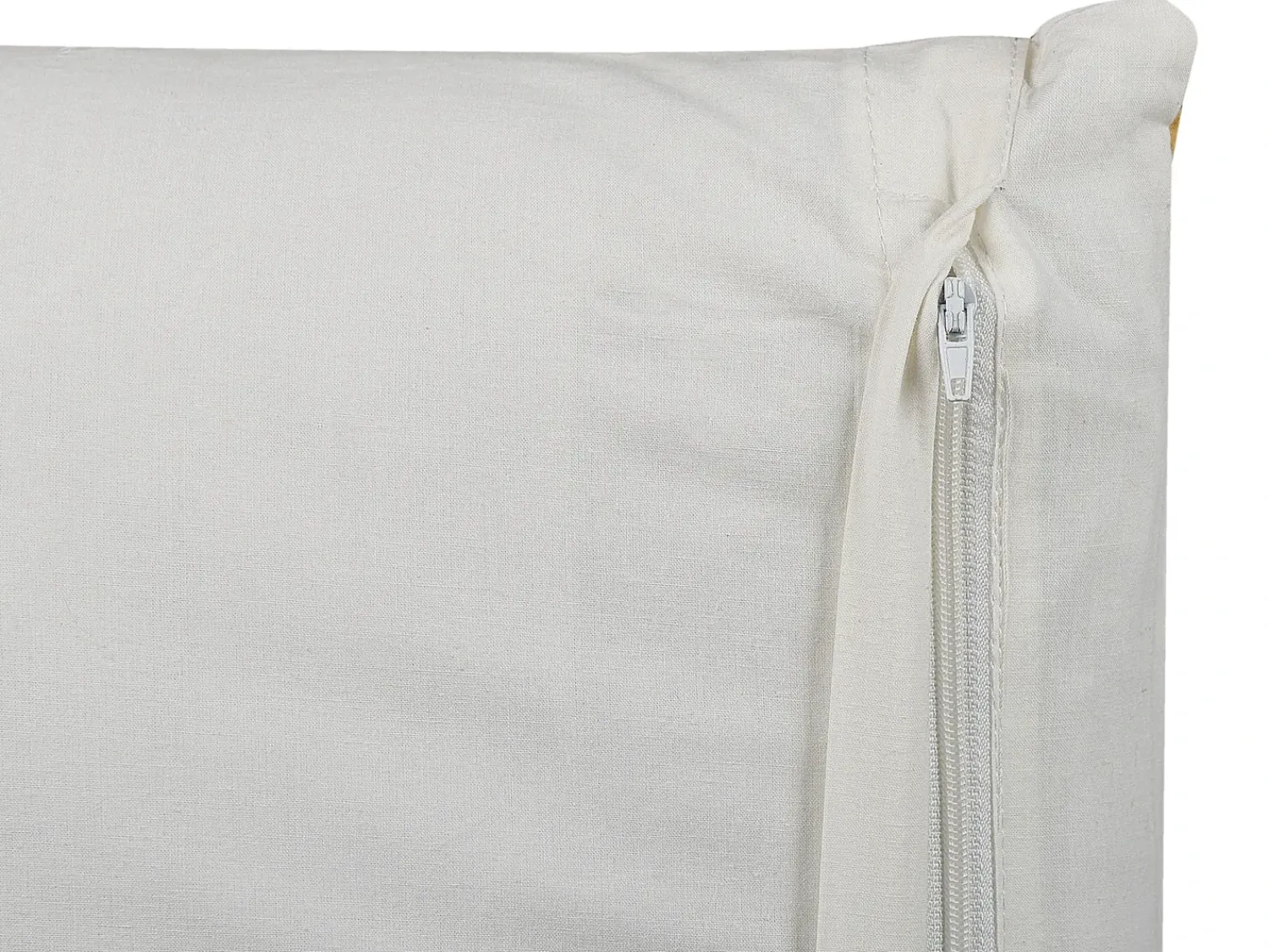 New Beliani Cuscino decorativo AMARA Cotone 45 x 45 cm Giallo Trama floreale Bianco Giallo Marrone