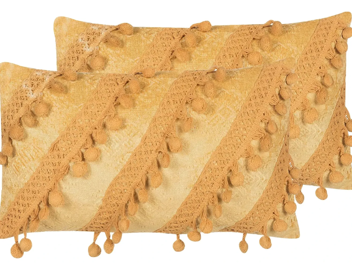 Discount Beliani Cuscino decorativo AYROOR 30 x 50 cm Senape Trama geometrica Giallo