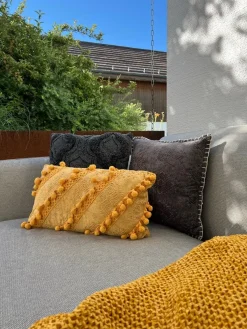 Discount Beliani Cuscino decorativo AYROOR 30 x 50 cm Senape Trama geometrica Giallo