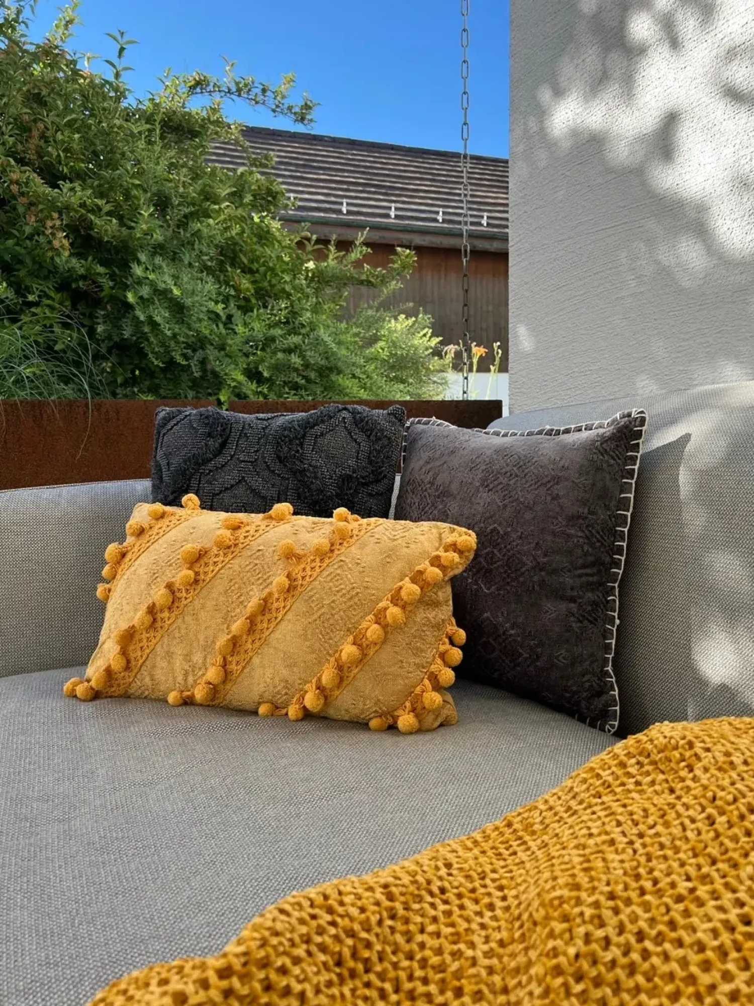 Discount Beliani Cuscino decorativo AYROOR 30 x 50 cm Senape Trama geometrica Giallo