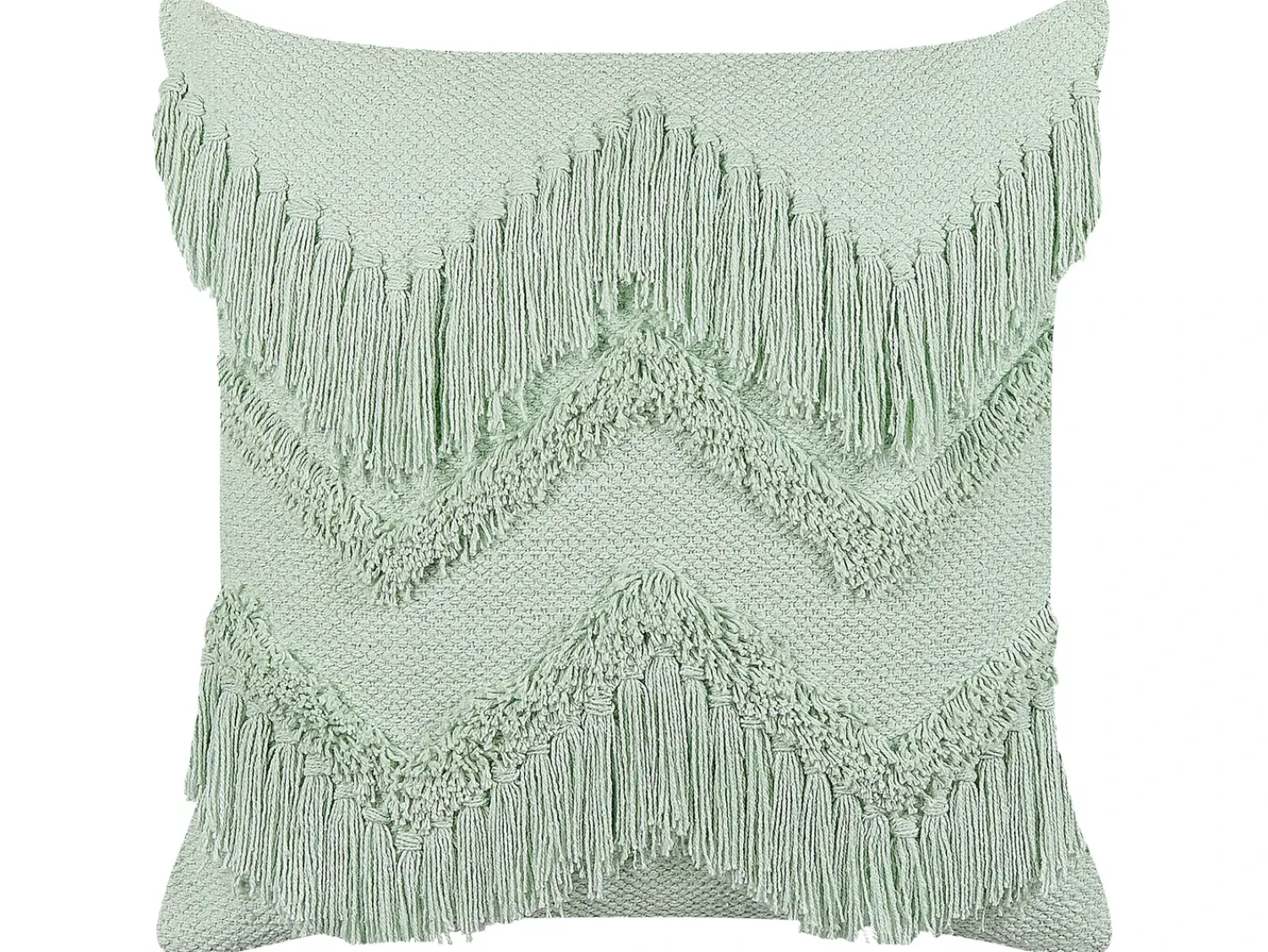 New Beliani Cuscino decorativo BACOPA Cotone 45 x 45 cm Trama Chevron Verde