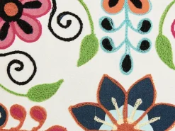 Clearance Beliani Cuscino decorativo BAHRAICH Cotone 50 x 50 cm Multicolore Trama floreale Bianco Rosa Verde Multicolore