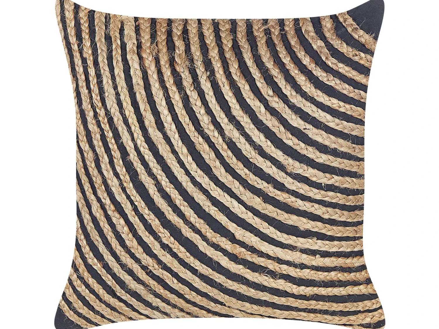 Online Beliani Cuscino decorativo BERGENIA Iuta 45 x 45 cm Nero A strisce Beige Naturale Nero