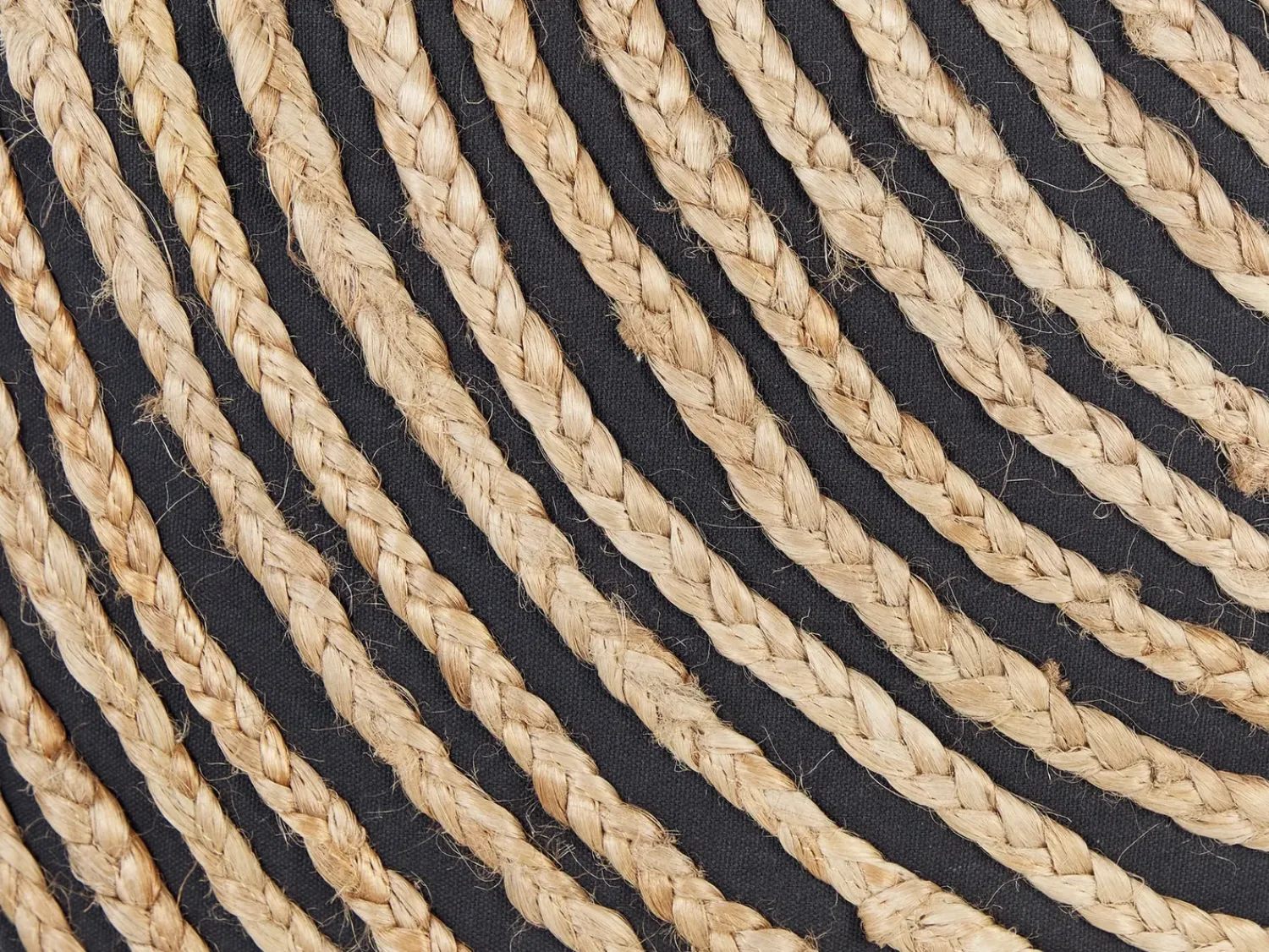 Online Beliani Cuscino decorativo BERGENIA Iuta 45 x 45 cm Nero A strisce Beige Naturale Nero