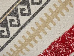 Clearance Beliani Cuscino decorativo BETULA Cotone 30 x 50 cm Beige Trama geometrica Beige Grigio Rosso Multicolore
