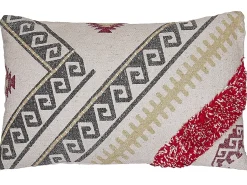 Clearance Beliani Cuscino decorativo BETULA Cotone 30 x 50 cm Beige Trama geometrica Beige Grigio Rosso Multicolore