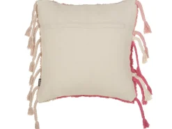 Hot Beliani Cuscino decorativo BISTORTA Cotone 45 x 45 cm Rosa Trama geometrica Bianco Rosa